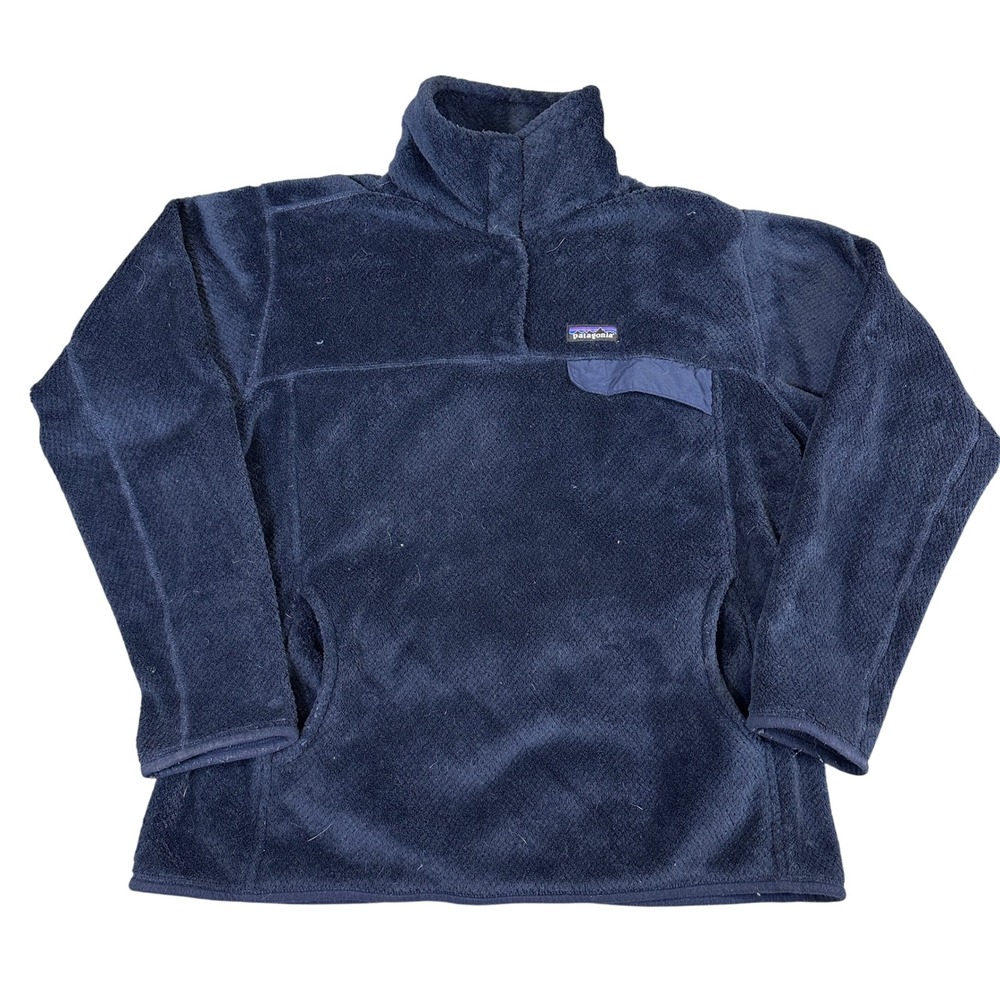 Vintage Patagonia Re-Tool Snap-T Fleece Pullover Navy Blue Synchilla Women XL